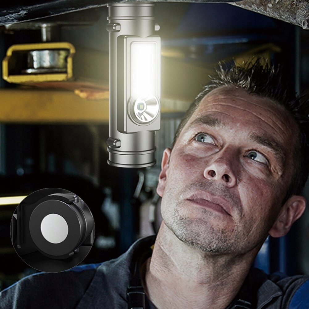 LATARKA CZOŁOWA CZOŁÓWKA LAMPKA Z MAGNESEM COB 4W1 Materiał ABS