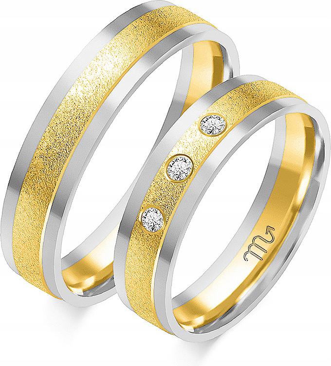 Prsten z bílého zlata svatba 14K 585, velikost 26 27 28, dámský, svatební