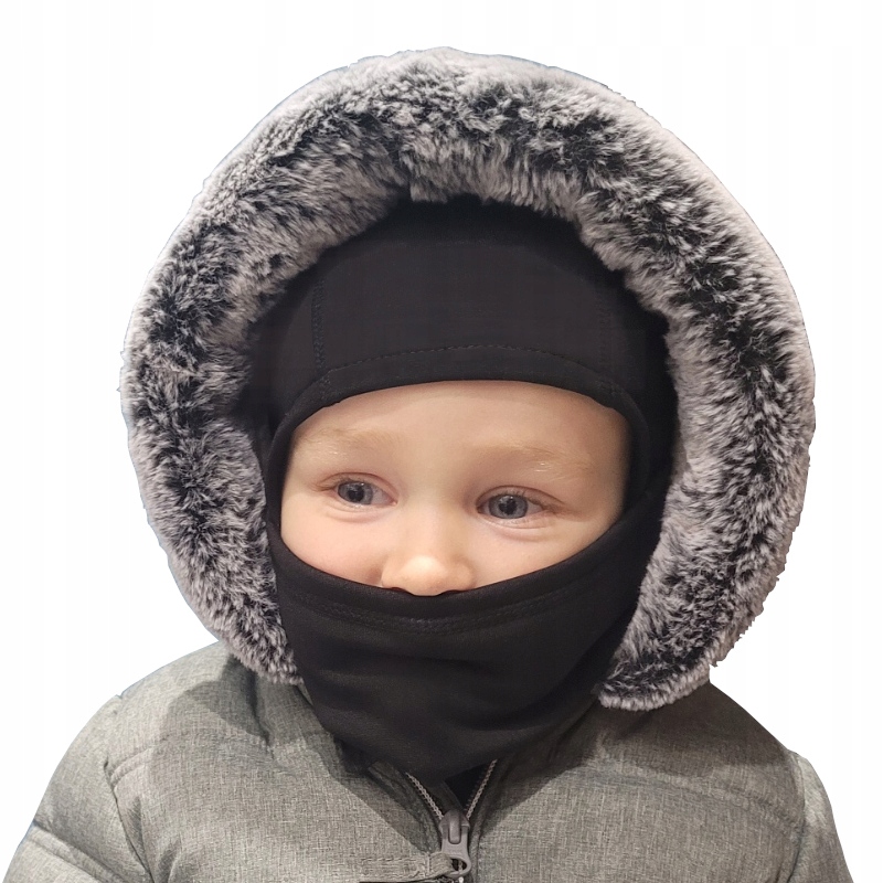 Kominiarka Termoaktywna dla Dziecka Rozmiar S Bawełna Czapka Komin SILVER+ Rozmiar S