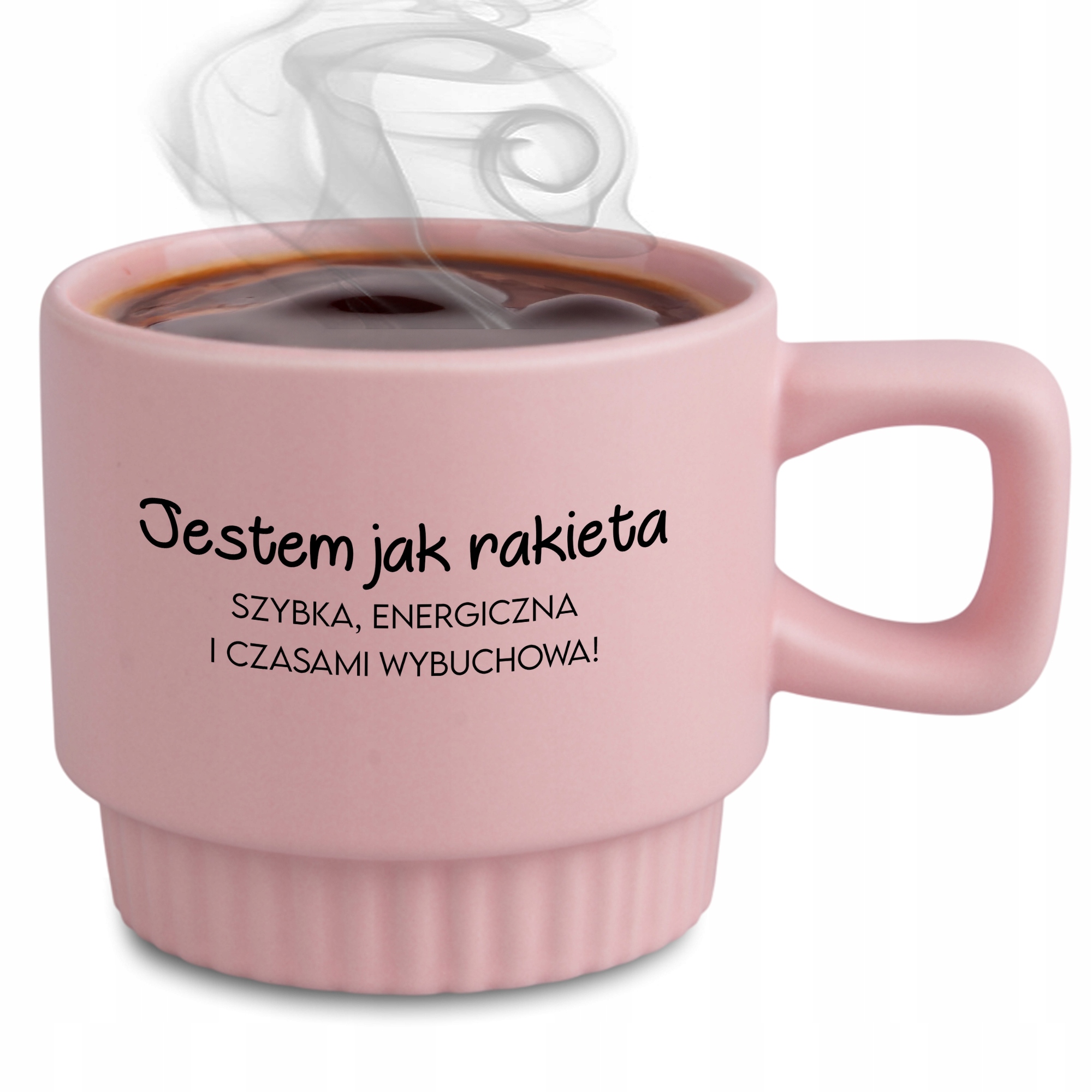 Ryhovaný Hrnček, Elegantný Darček Do Práce V Kancelárii, Ružový, Som Ako Raketa