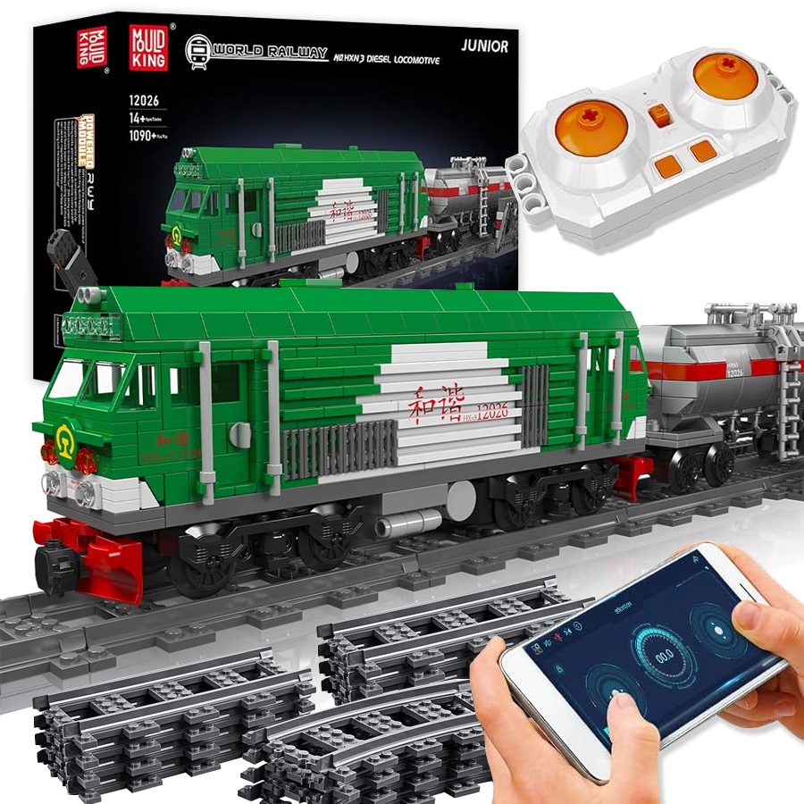 Klocki Mould King 12026 Lokomotywa Hxn 3 Pociąg Zestaw Elektryczna Kolejka