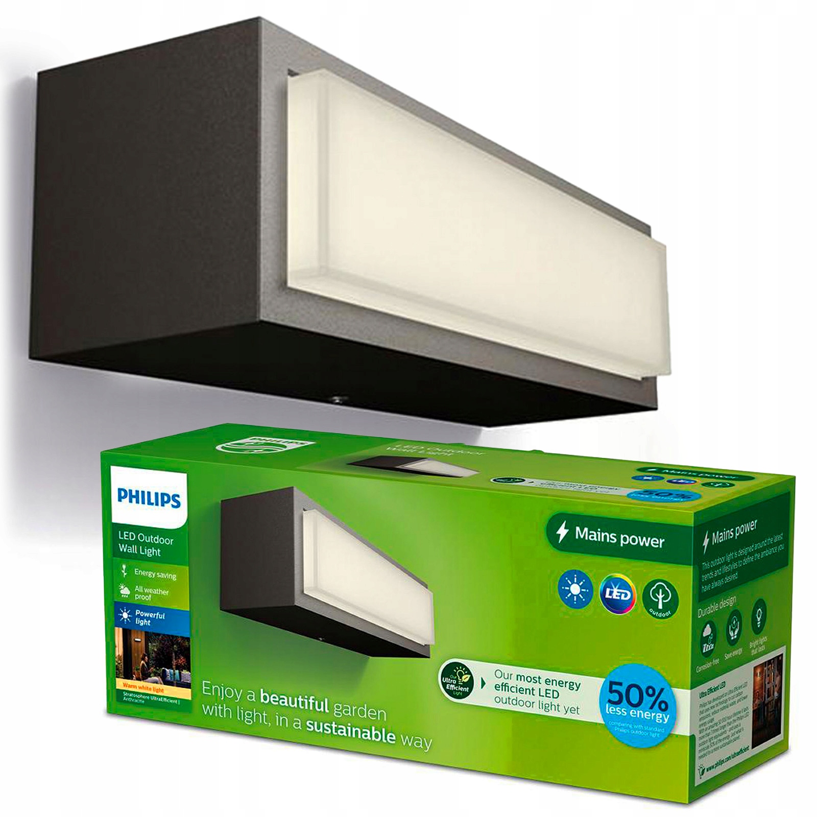 Zahradní Led lampa Fasádní nástěnné svítidlo Stratosphere 3,8W IP44 Philips