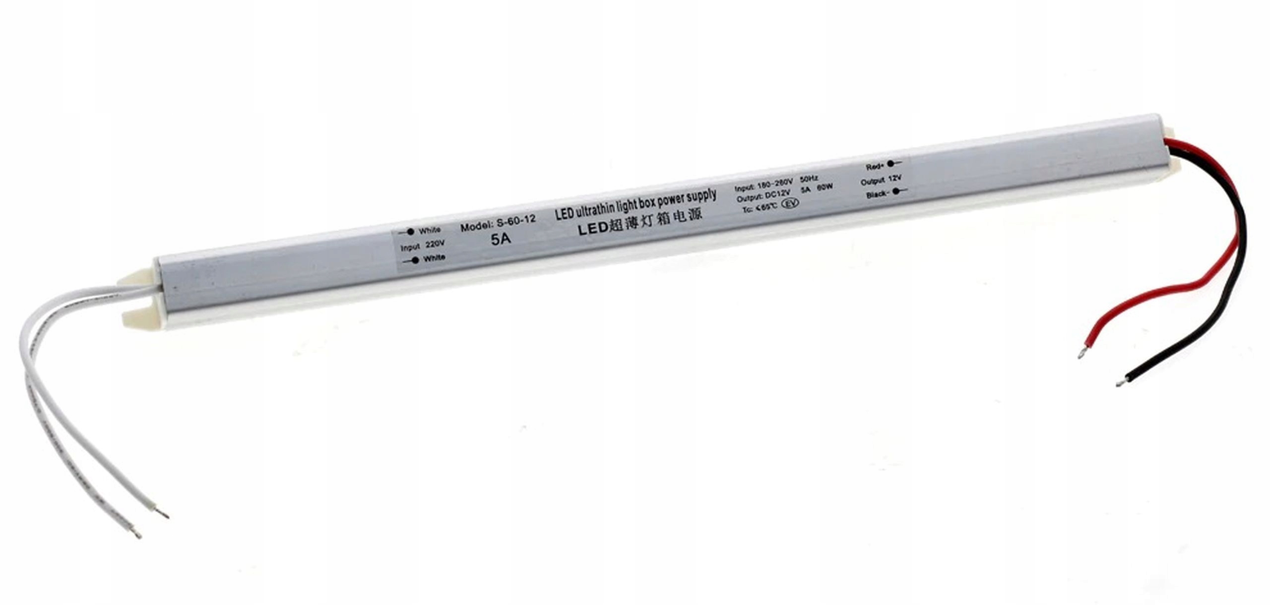 Zasilacz slim LED impulsowy modułowy 5A 12V 60W