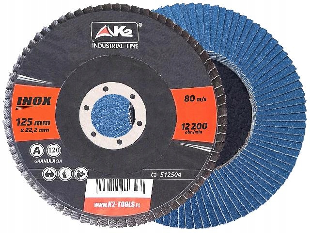 TARCZE TARCZA LAMELKOWA LISTKOWA ŚCIERNICA CYRKON METAL INOX 125 P 120 K2