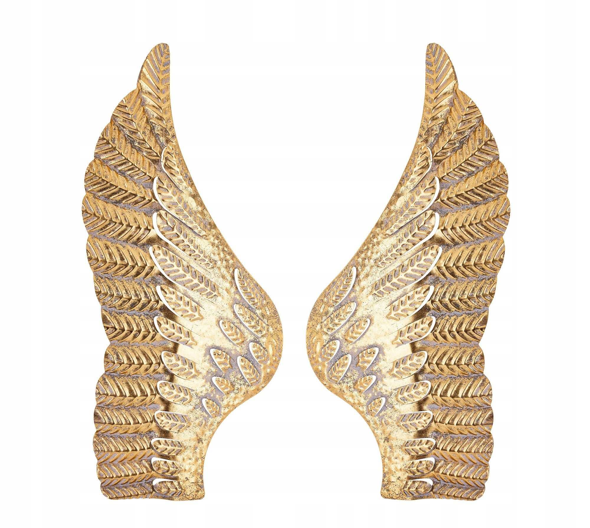 Nástenná dekorácia kovové krídla, zlatý komplet, elegantná sada