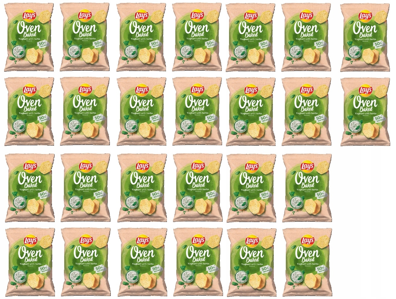 26x 110g Lay's Oven Baked Yogurt With Herbs chipsy Karton