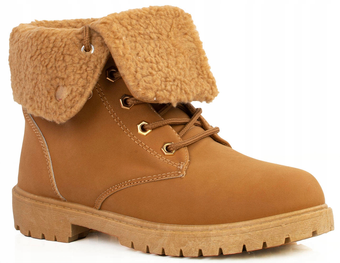 

6817 Camel Ocieplane Traperki Botki Timberki 38