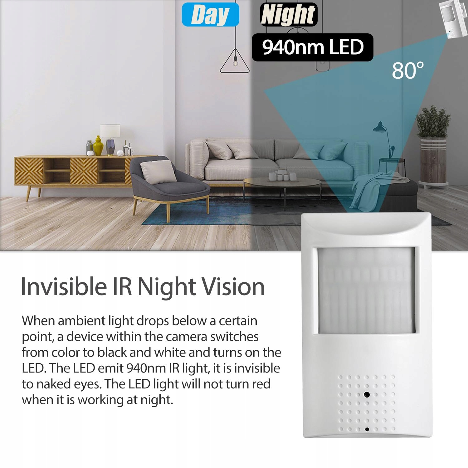 REVODATA UltraHD 4K POE IP Kamera Audio PIR IR LED Nocna CCTV 3.7mm — miniatura 4