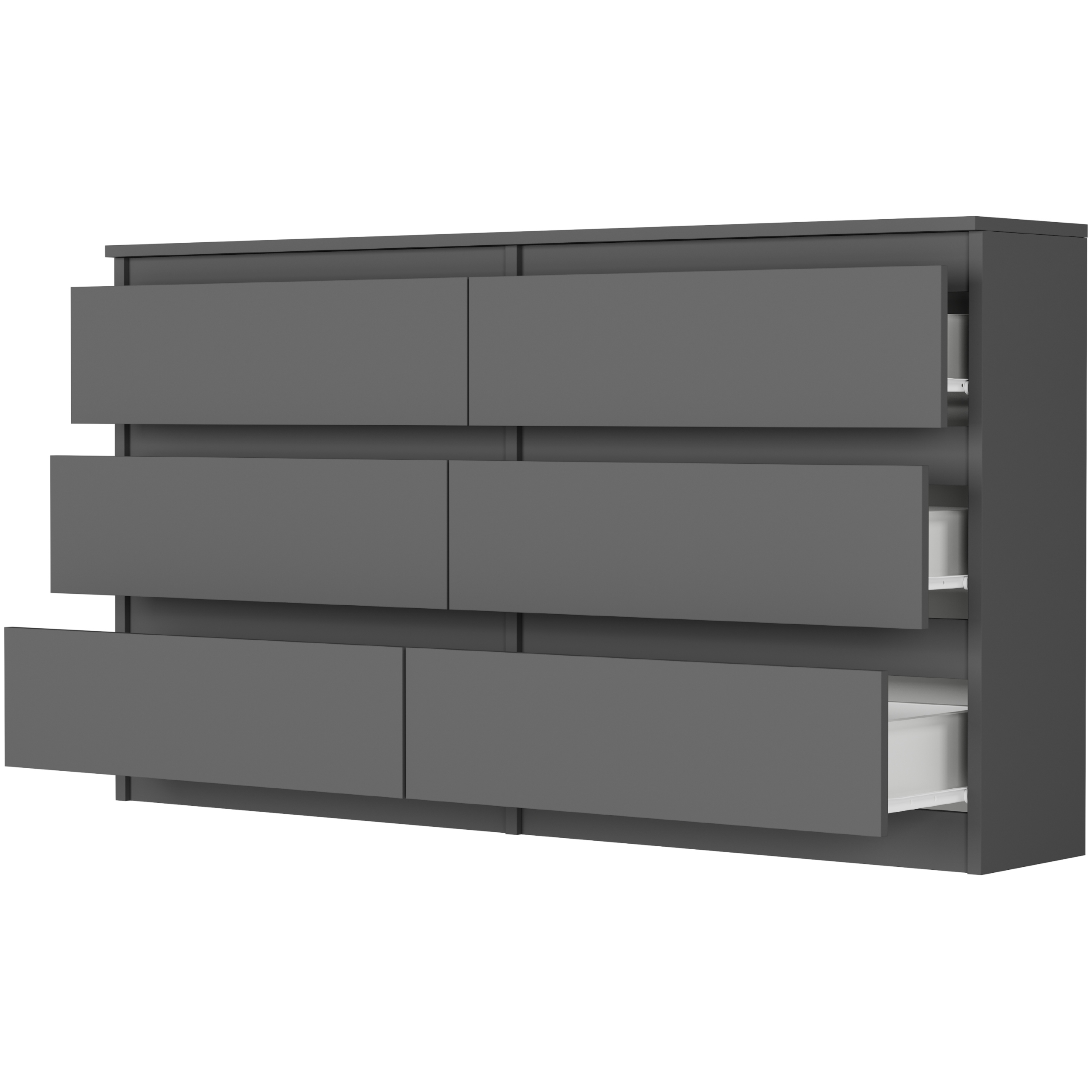 KOMODA 140 CM SZAFKA 6 SZUFLAD PRODUCENT PL R-140 ANTRACYT