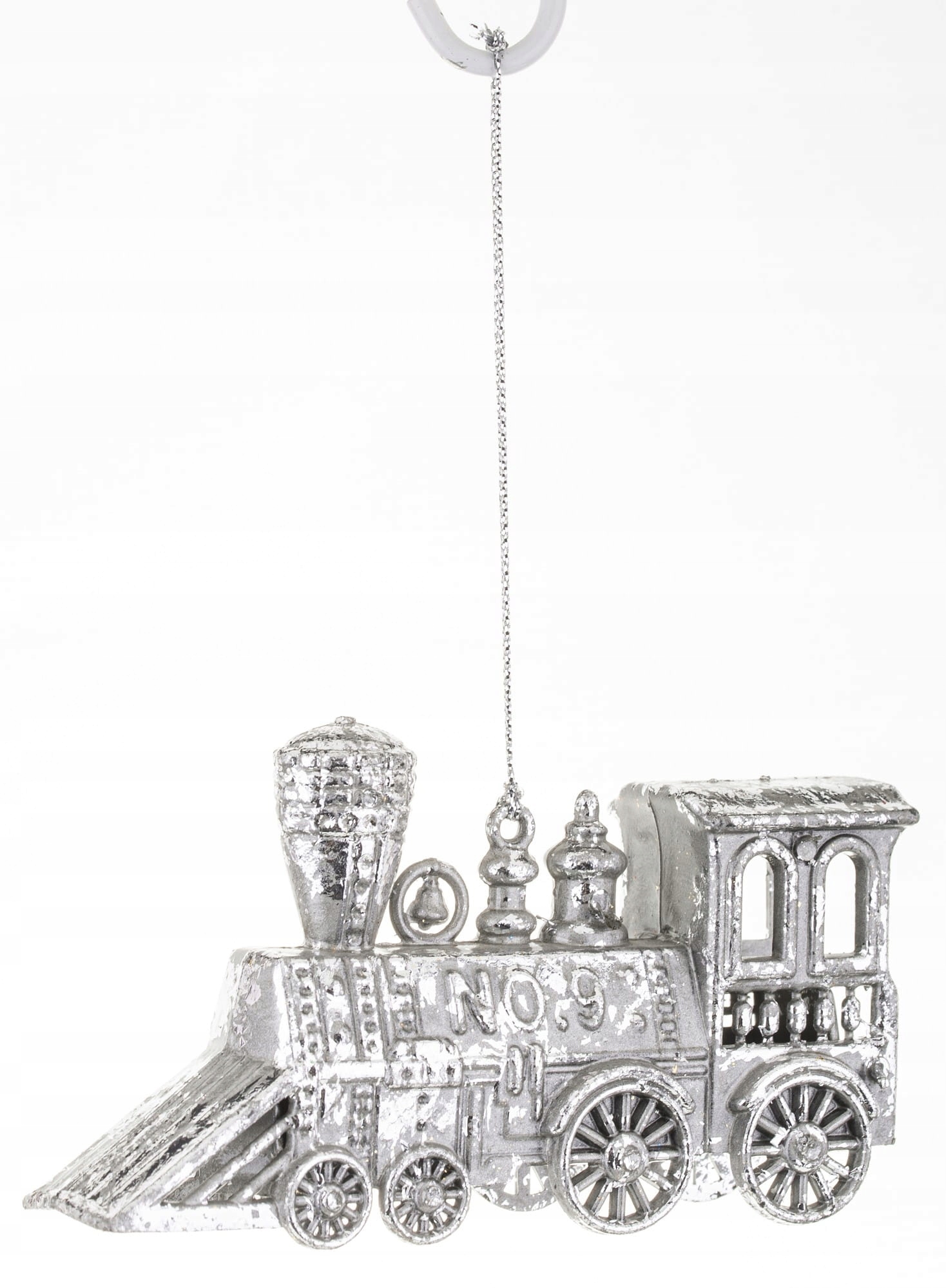 

Zawieszka świąteczna lokomotywa srebrna na choinke