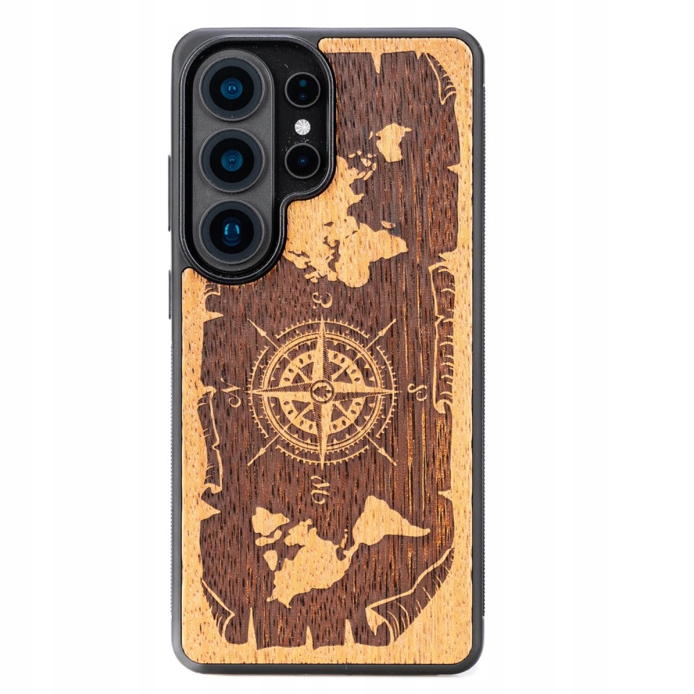 Drewniane Etui Bewood do Samsung Galaxy S26 Ultra Róża Wiatrów Merbau