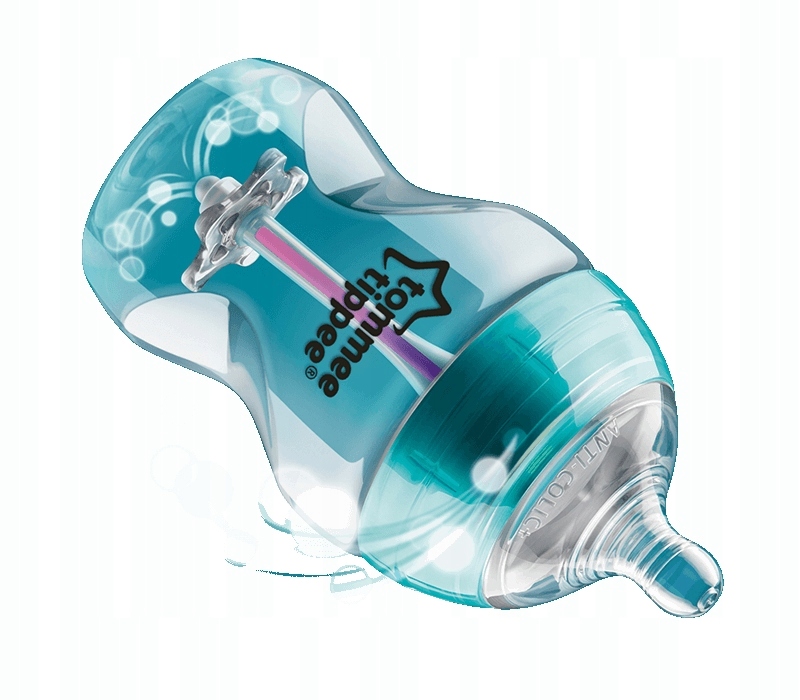 TOMMEE TIPPEE BUTELKA ANTYKOLKOWA 260 ml CZUJNIK Kolor Odcienie niebieskiego