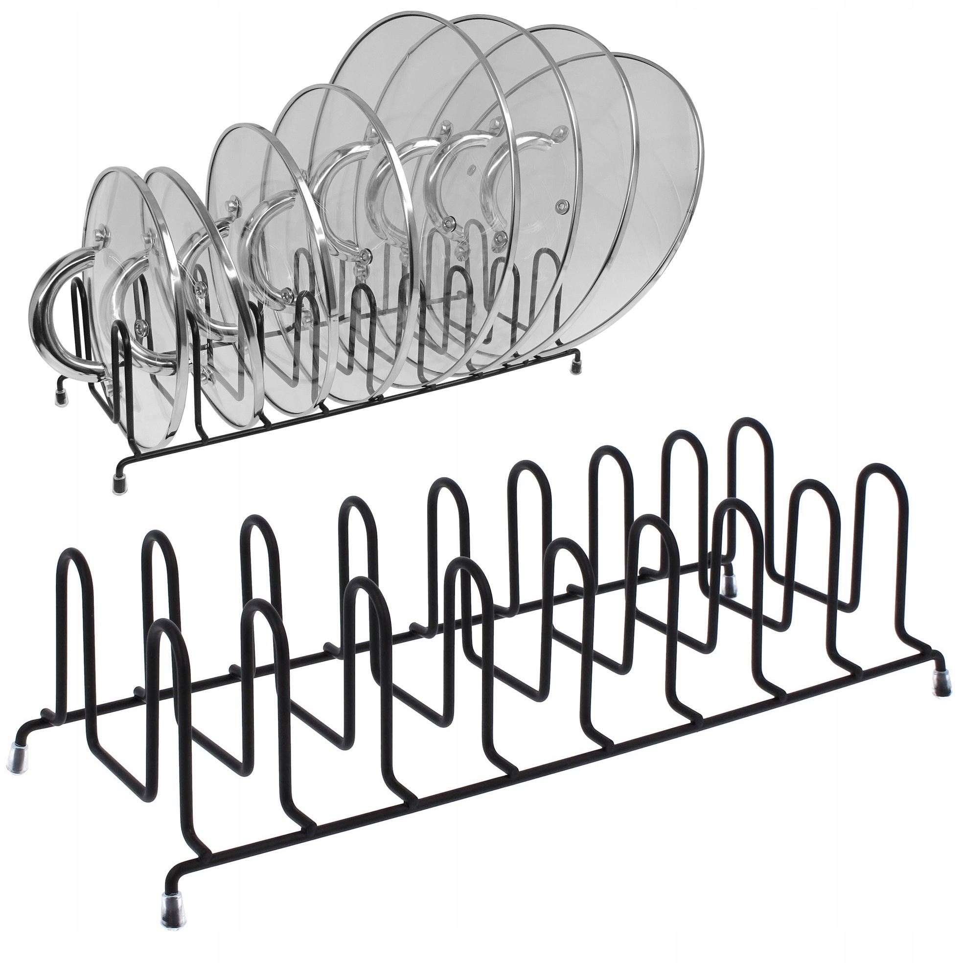 STOJAK ORGANIZER NA POKRYWKI TALERZE NACZYNIA STALOWY