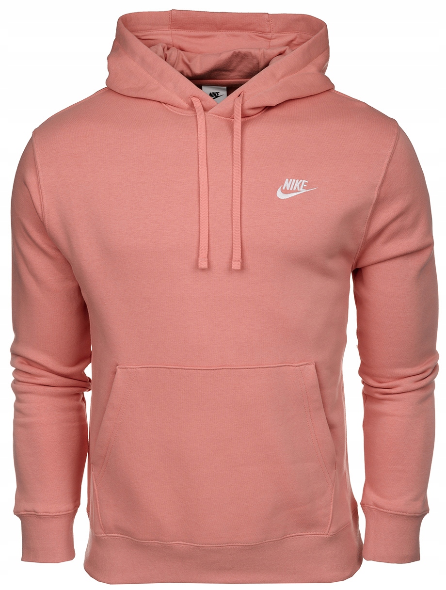 Pánská Mikina Růžová s kapucí Nike Club Fleece BV2654-824 vel. S