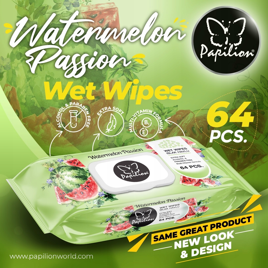 PAPILION WATERMELON CHUSTECZKI NAWILŻANE ARBUZ 64 szt Linia PAPILION ZAPACHOWE