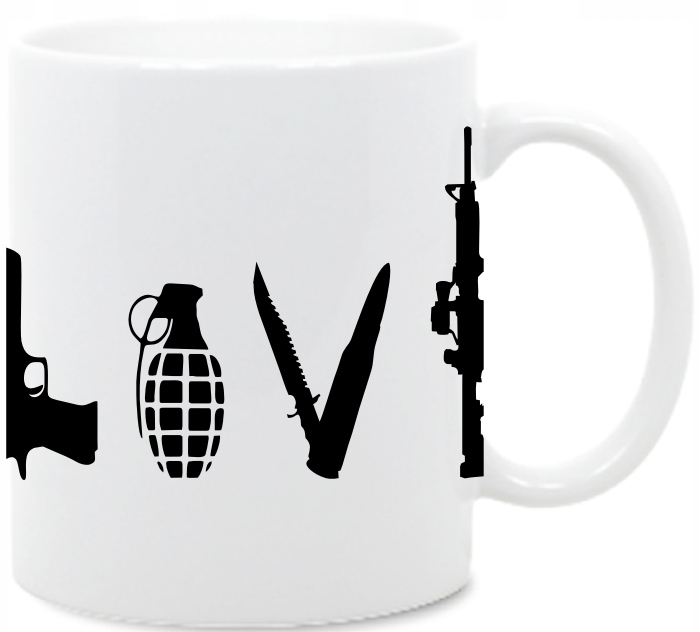 

love Weapons Kocham Broń Militaria kubek