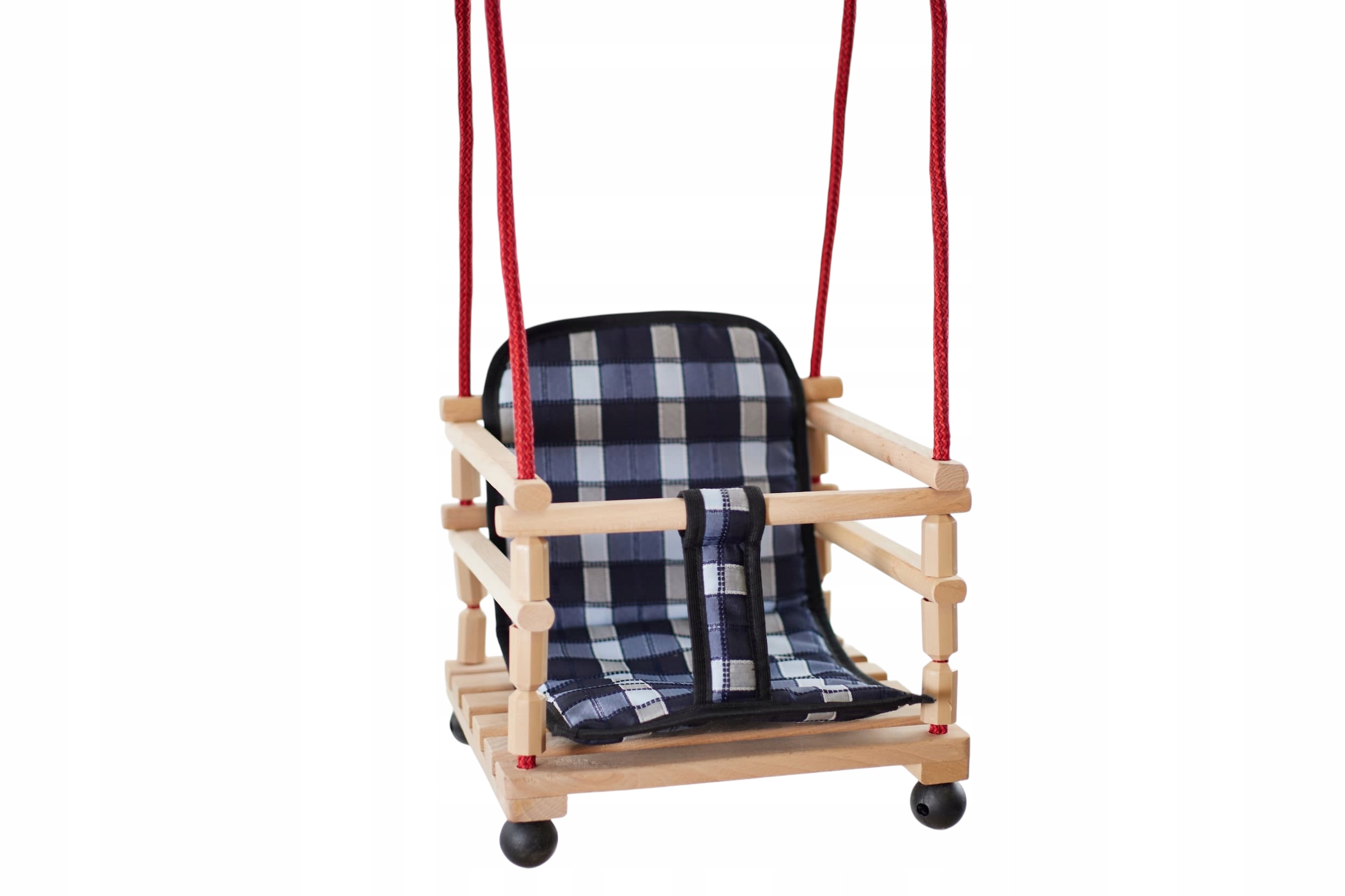 Huśtawka drewniana z oparciem i materacykiem ogrodowa do domu dziecięca