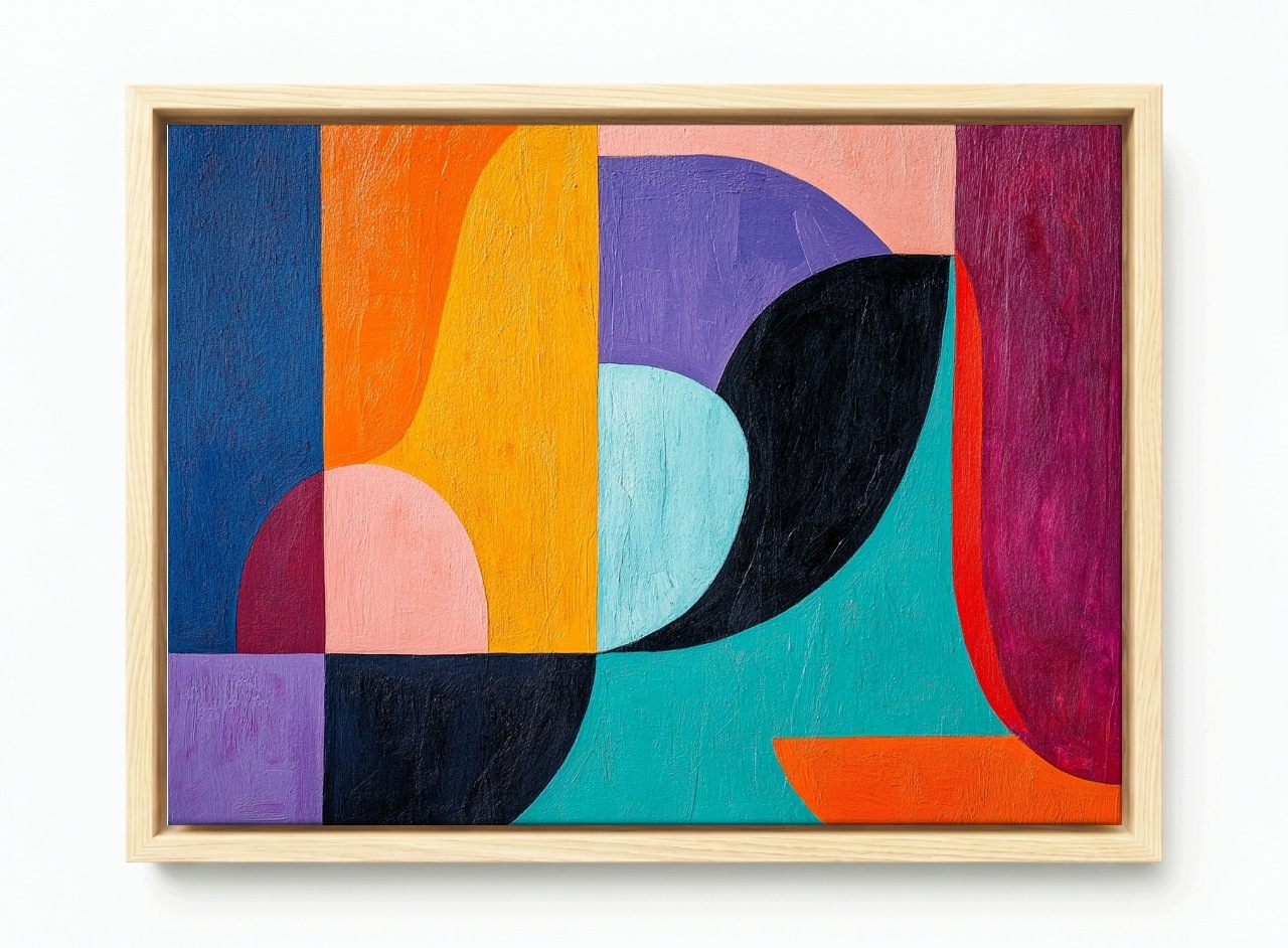 Obraz Rám Americký Box Abstrakce Geometrie Barvy Bauhaus Modern 60x40