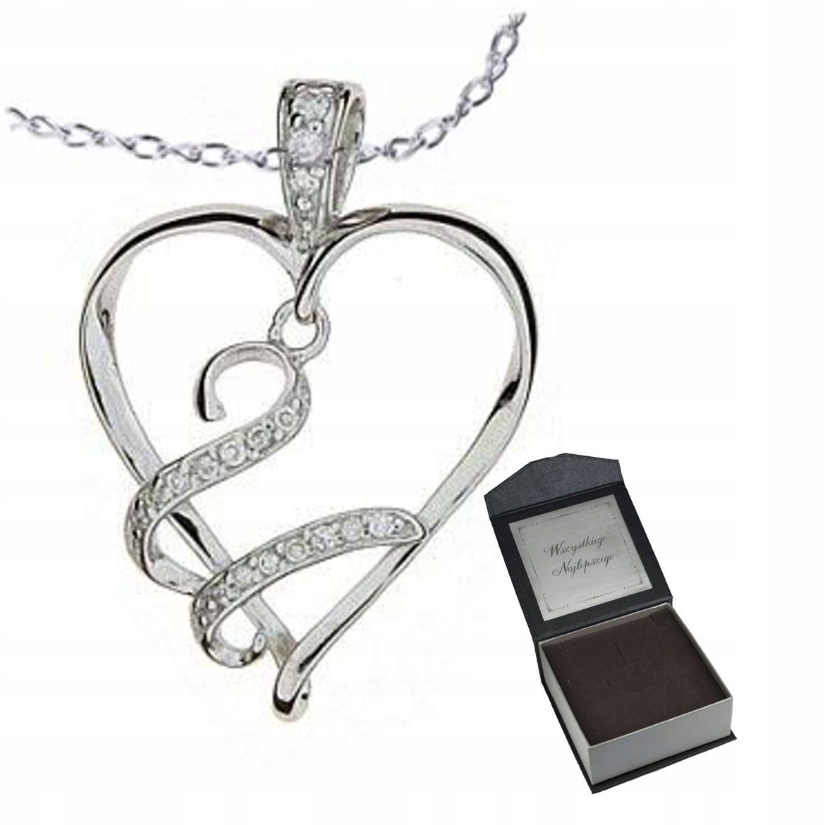 Náhrdelník Písmeno U Srdce AG.925+ Krabička Gravírování