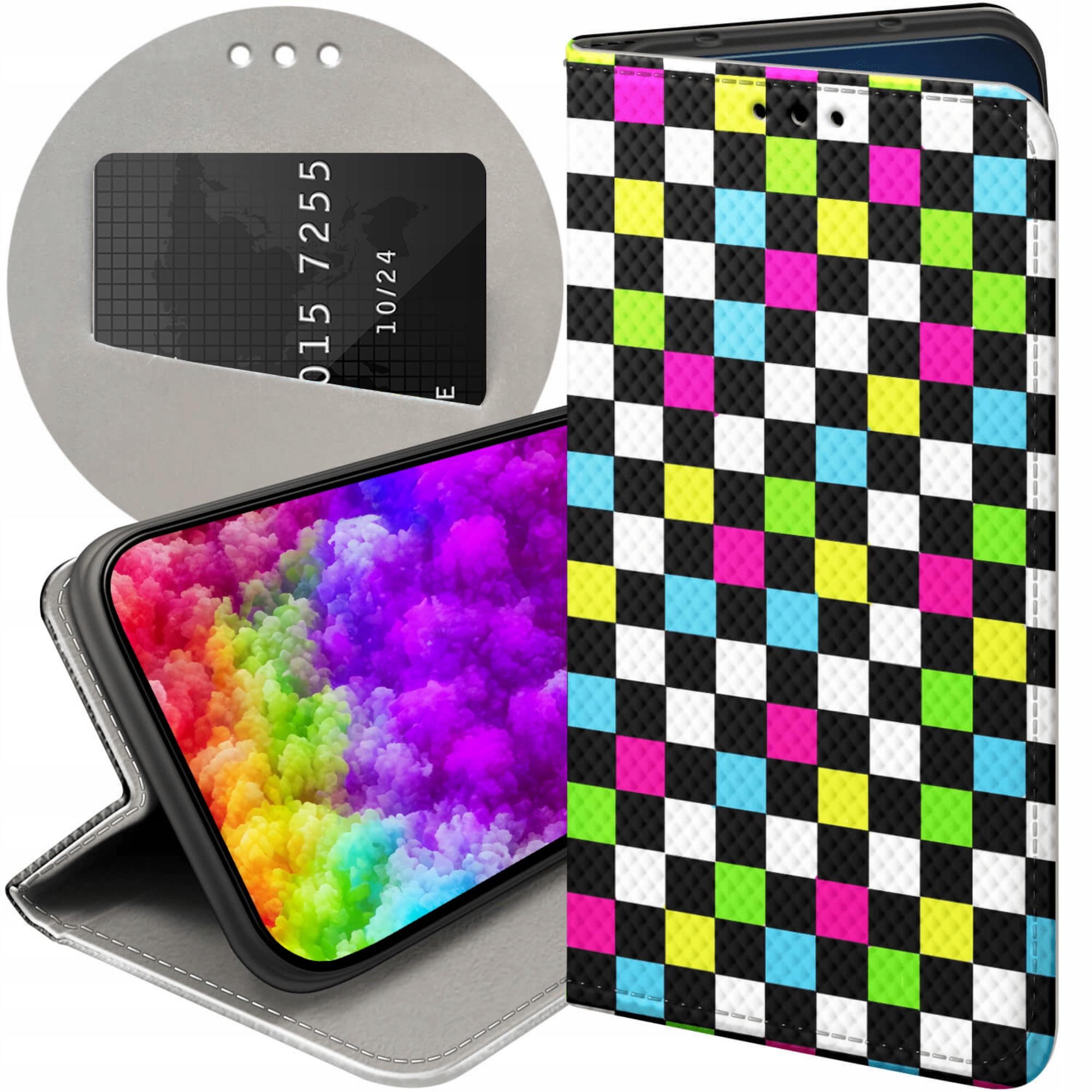 Etui Z Klapką Do Iphone 14 Pro Kratka Kratki Krata Futerał Pokrowiec