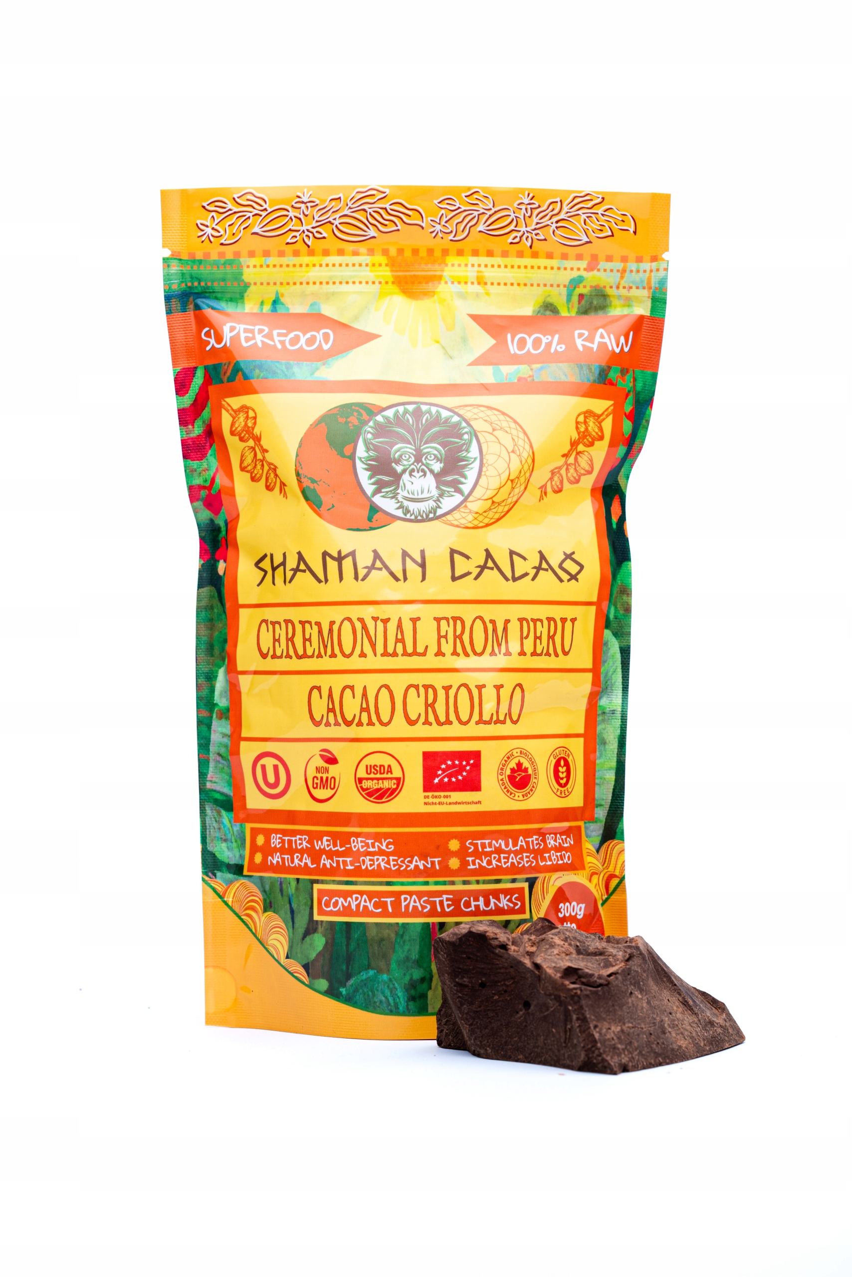 Levně Obřadní kakao pravé z Peru (Criollo) Shaman Cacao 0,3 kg