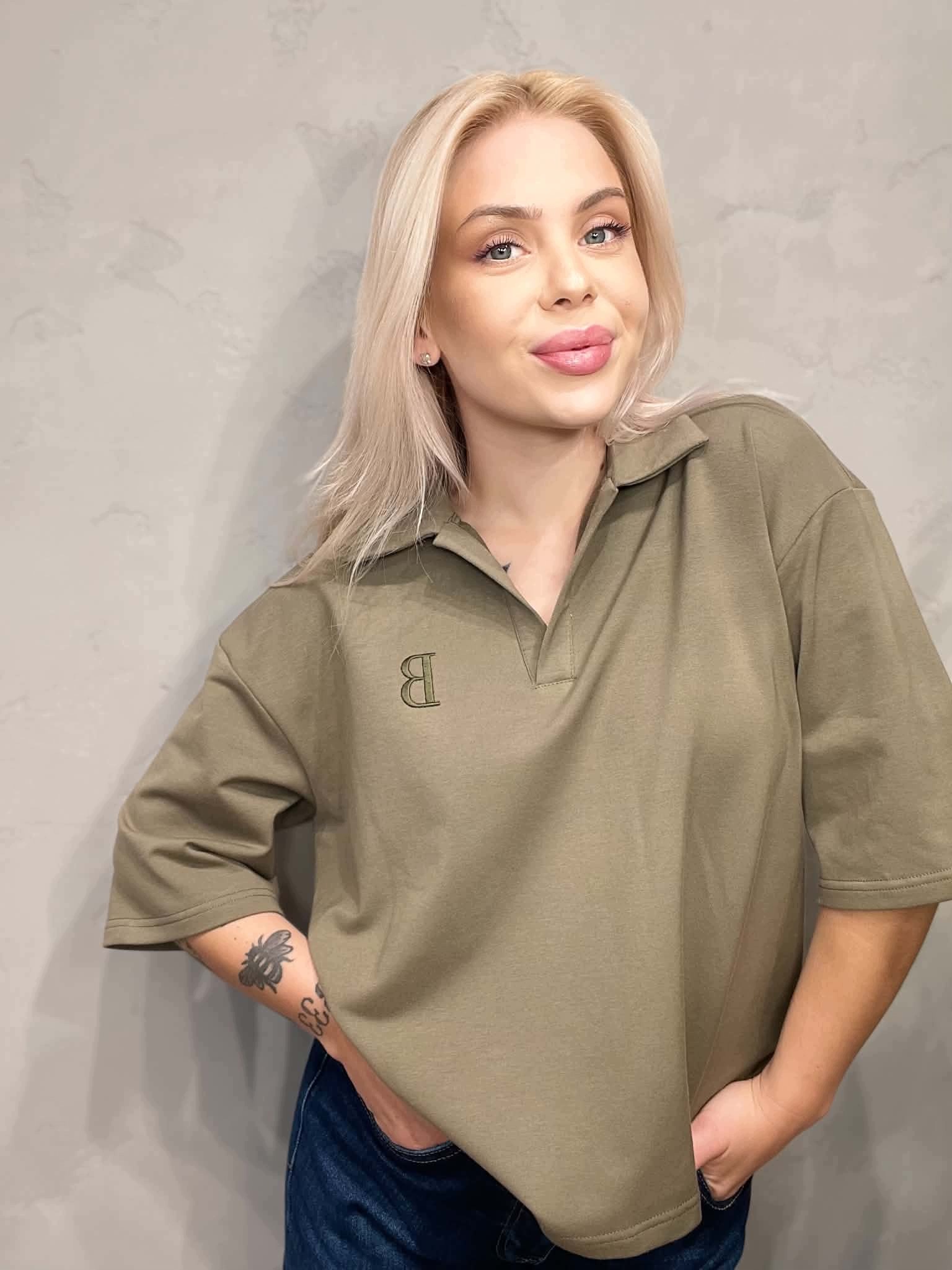 By O La La! Tričko Polo "b" Olivová (eucalyptus Olive) M