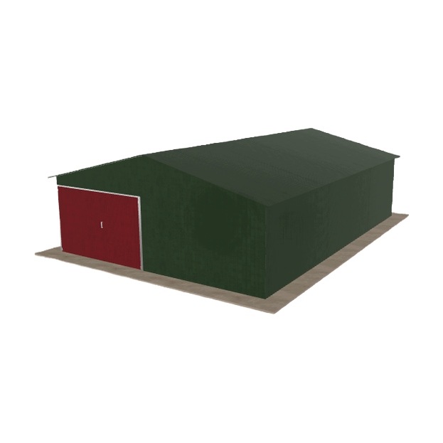Plechová garáž 6.5 x 9 m jednopolohová, dvouspádová, zelená
