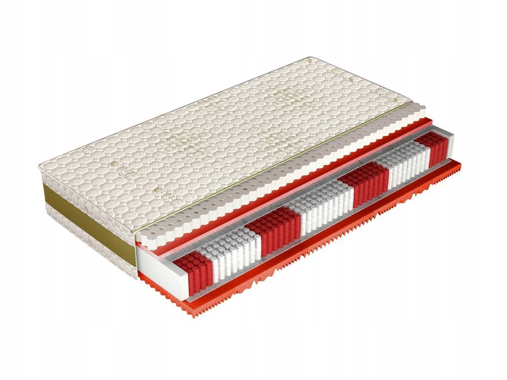 Materac 100x200 sprężynowy kieszeniowy MAGIC FIORD lateks premium H3