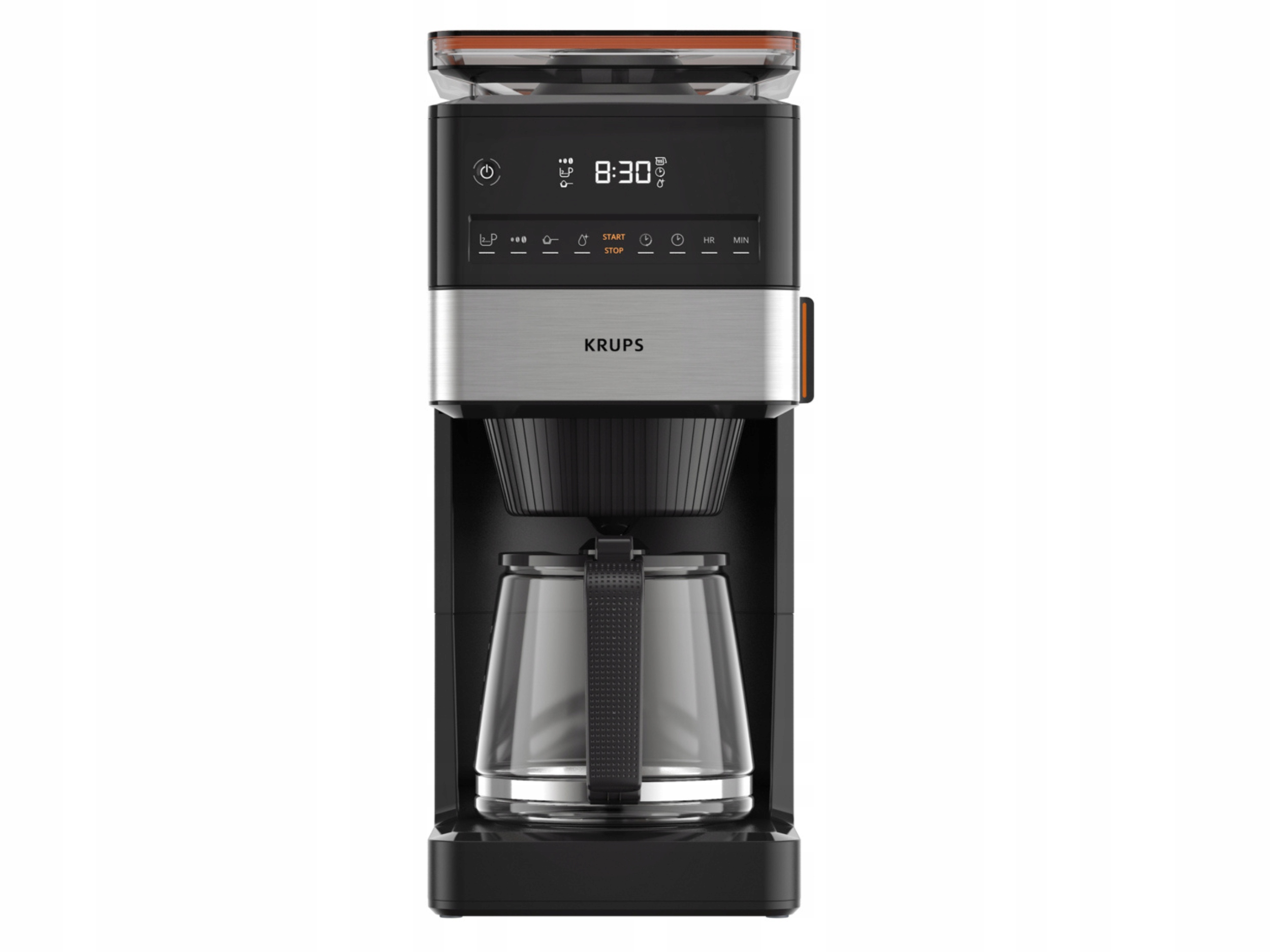 Ekspres przelewowy z wbudowanym stalowym młynkiem Krups Grind&BrewXL KM8428