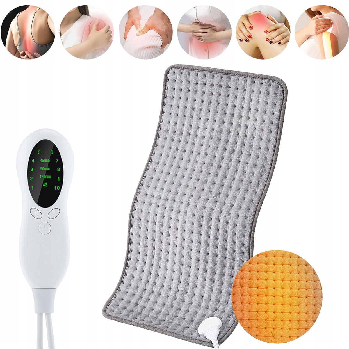 ELEKTRYCZNA PODUSZKA GRZEWCZA DUŻA ROZGRZEWAJĄCA MATA 40X76 TERMOFOR PLECY