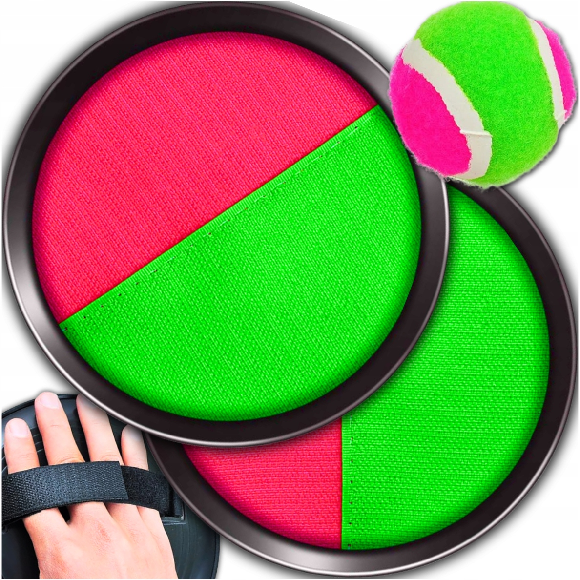 CATCH BALL GRA NA RZEPY RZUCAJ ŁAP PALETKI + PIŁKA DLA DWOJGA DLA DWÓCH Stan opakowania oryginalne