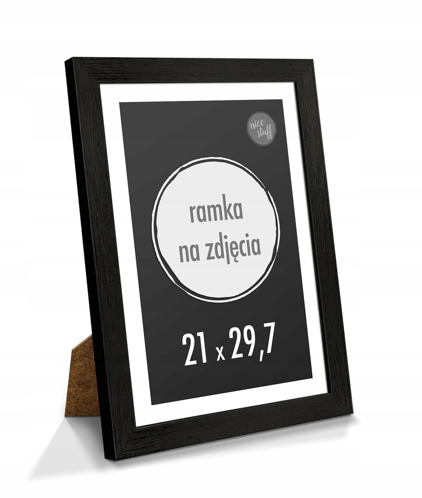 

Ramka na zdjęcia 21x29,7 cm A4 z podpórką Czarna