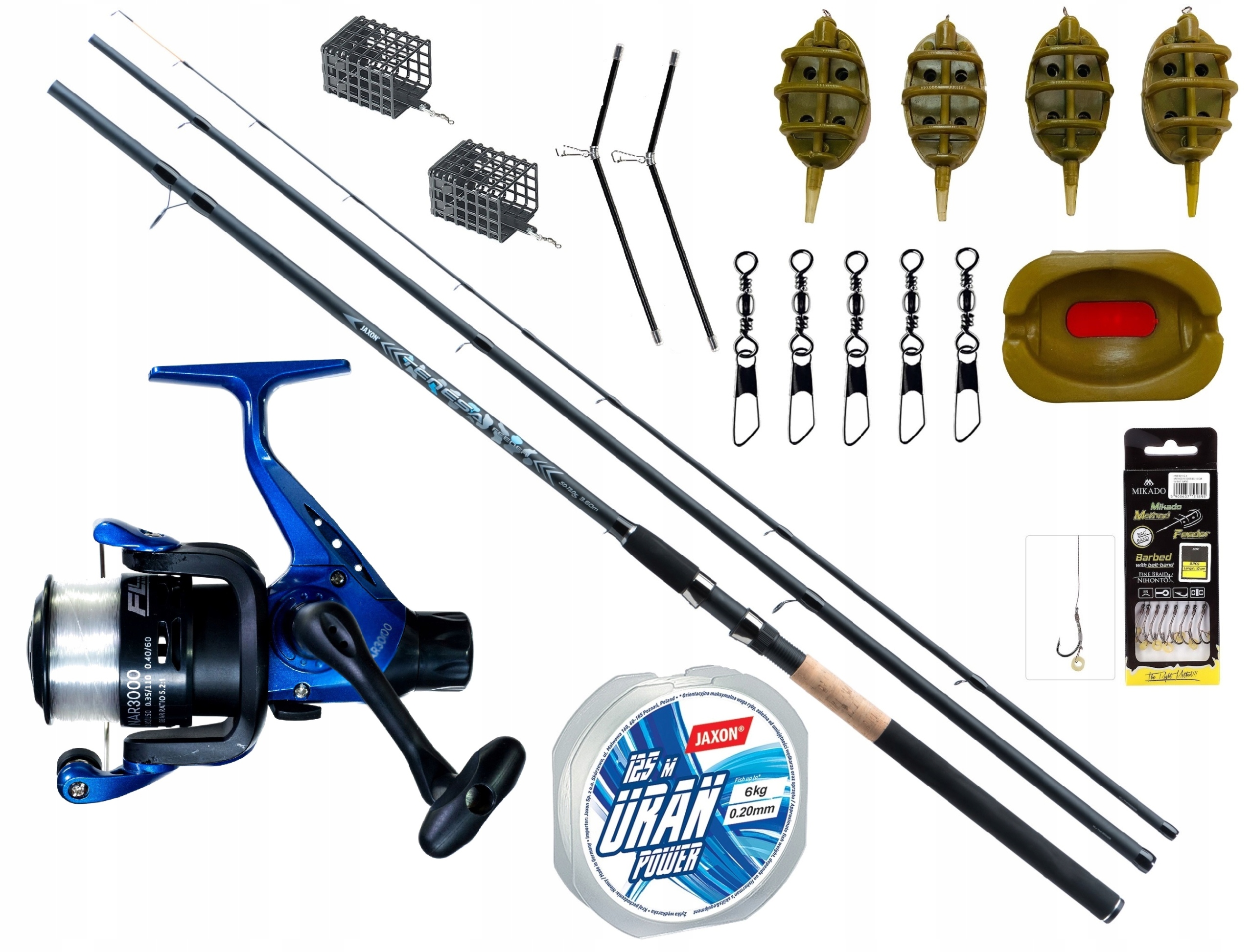 Zestaw Method Feeder Wędka Jaxon Kołowrotek Żyłka