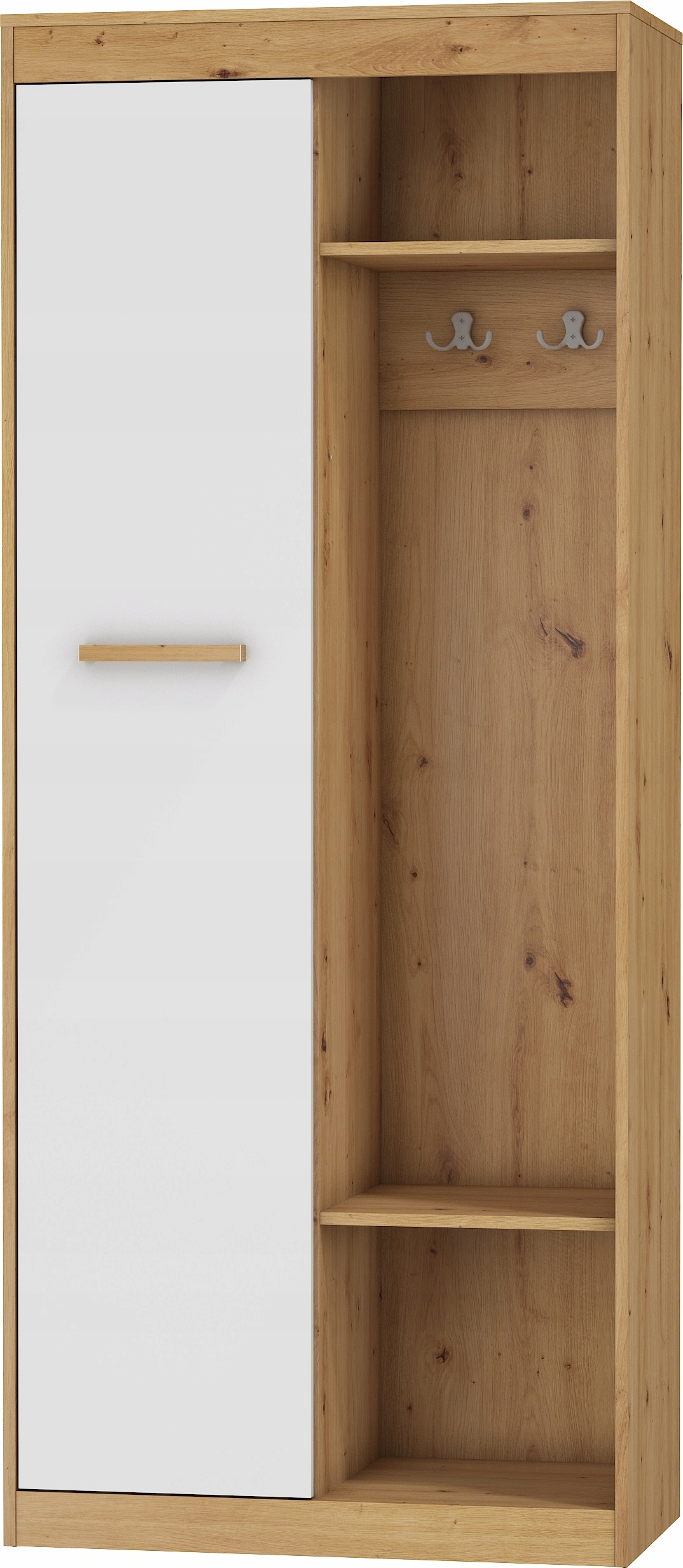 meble EMAX 36 szafa 1D dąb artisan / biały połysk