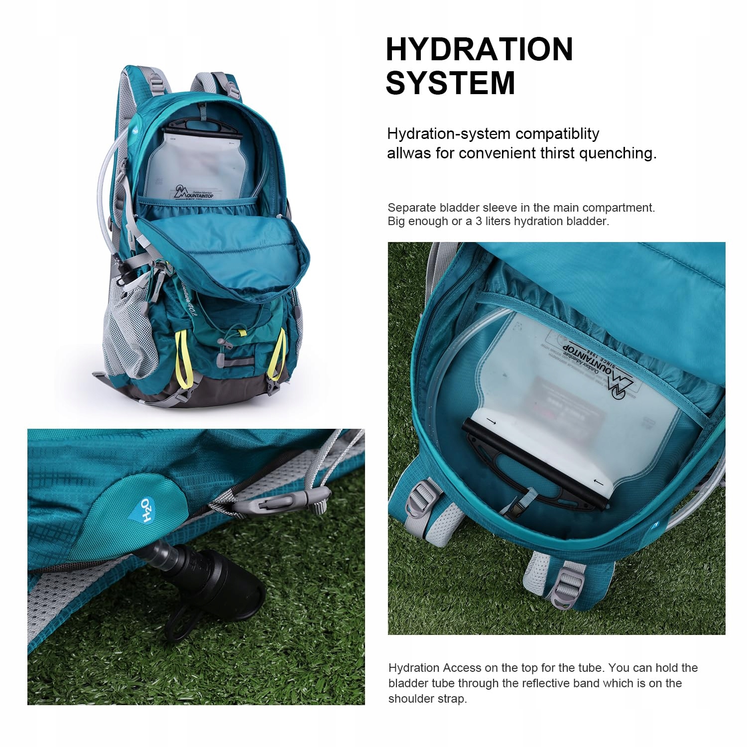 MOUNTAINTOP Plecak Trekkingowy 40L Unisex Z Pokrowcem Na Deszcz Outdoor — miniatura 5