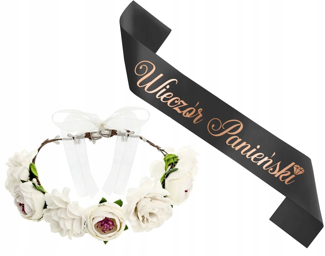 

Szarfa Wianek Wieczór Panieński Bride to be Zestaw