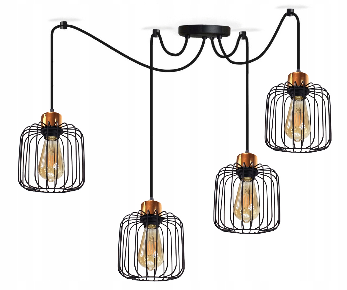 Moderní Závěsná Lampa Lustr Pavouk Ring 4 Led
