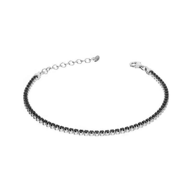 

Bransoleta srebrna z czarnymi cyrkoniami 925 19cm
