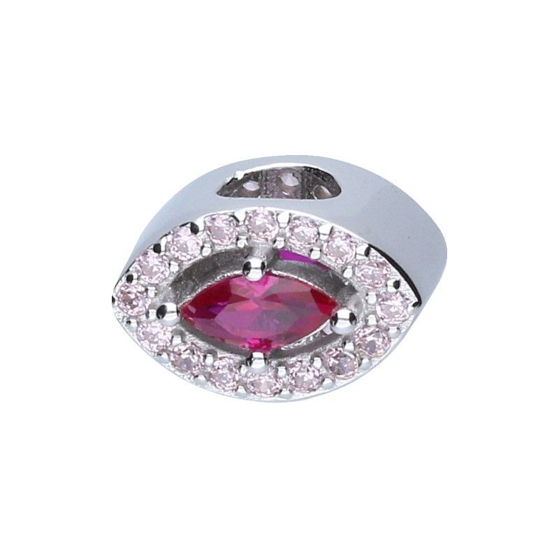 Stříbrný přívěsek Bead 925 s růžovými zirkony, průměr 3 mm, 2.6 g jako dárek