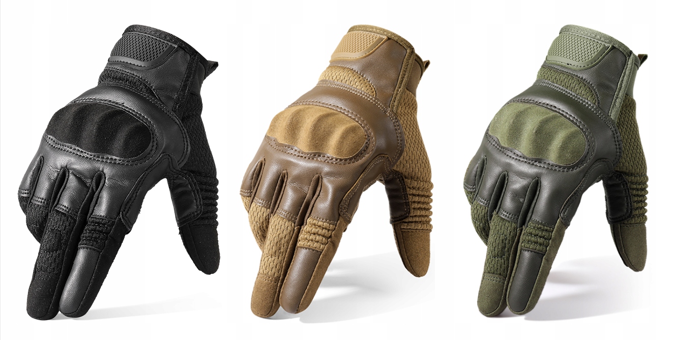 RĘKAWICE MOTOR QUAD EKO SKÓRA TAKTYCZNE DOTYKOWE