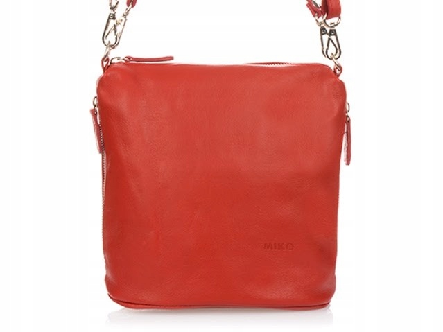 

Torebka skórzana mała listonoszka włoska 2 paski