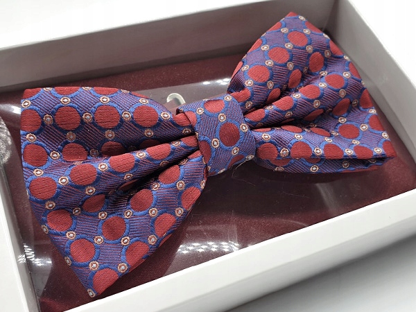 MUCHA / MUSZKA MĘSKA BORDOWA / GRANATOWA WE WZORY