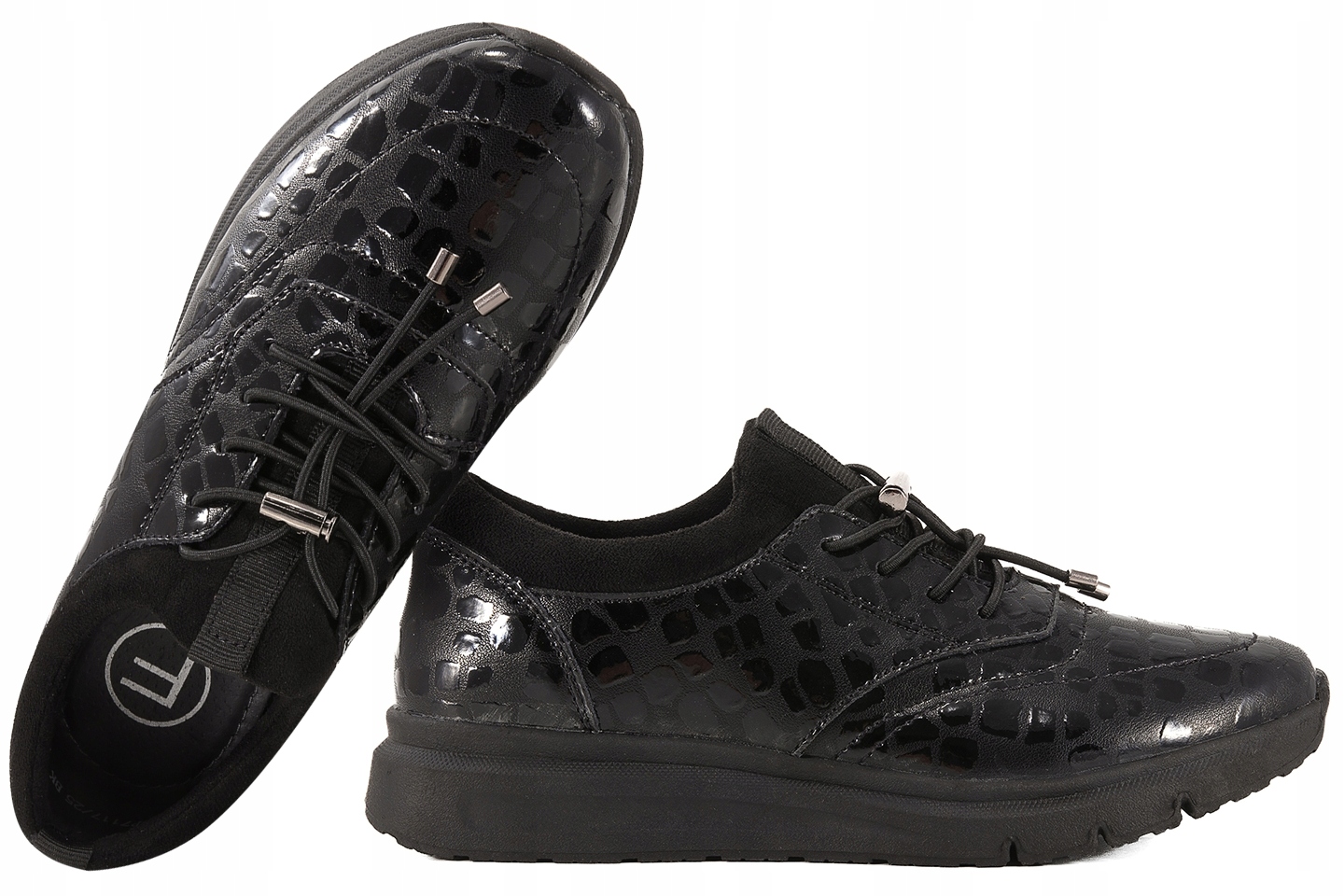 Filippo DP7117 Dámské Polobotky Kožené Tenisky Lakované černé 39 Cza