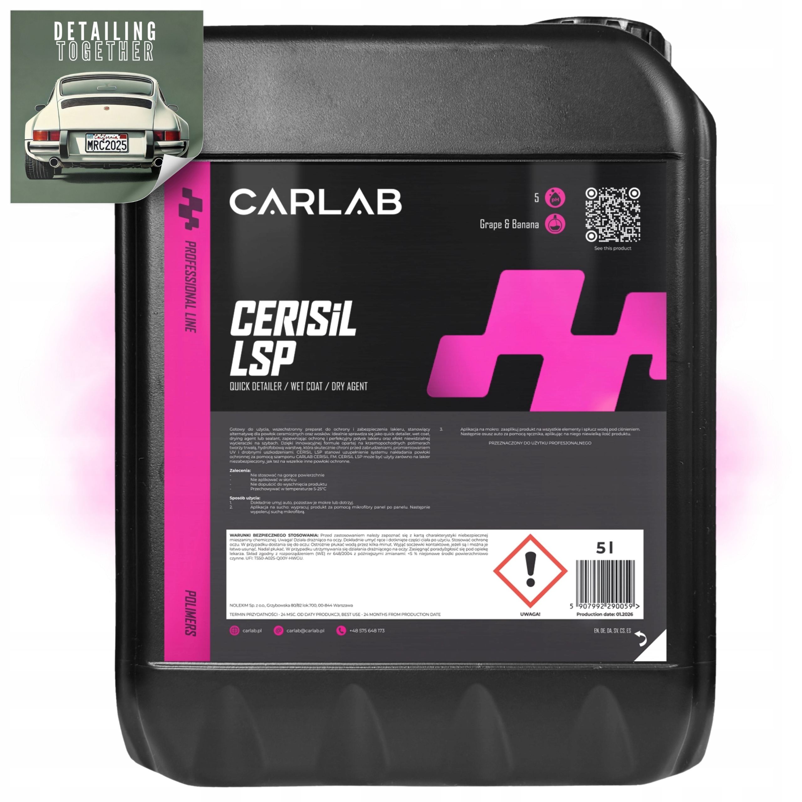Quick Detailer na lakovanie auta Carlab Pro Cerisil Lsp Leštidlo 5L