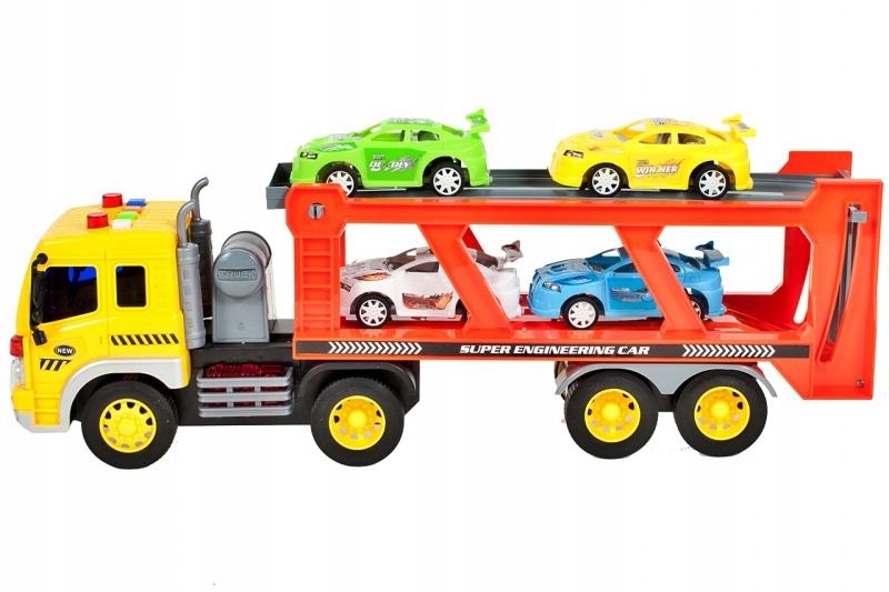 CIĘŻARÓWKA LAWETA Z Samochodami Światło Dźwięk Efekty dźwiękowe świetlne