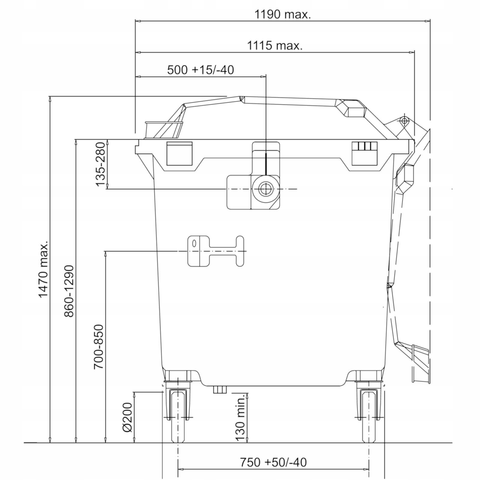 Kontejner na sběr odpadů a komunálních odpadků Atesty Europlast Rakousko