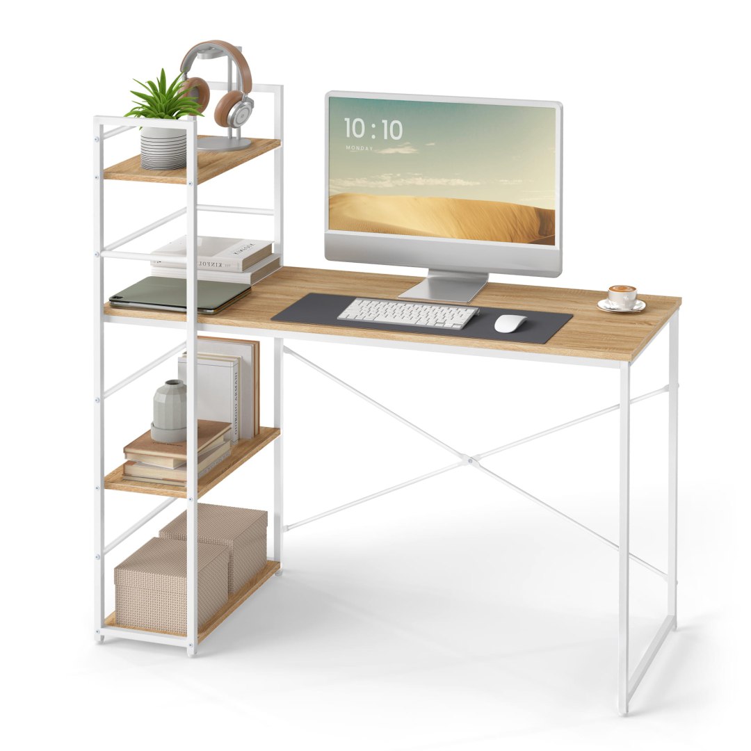 Počítačový stôl Max 4.0 sonoma biele nohy