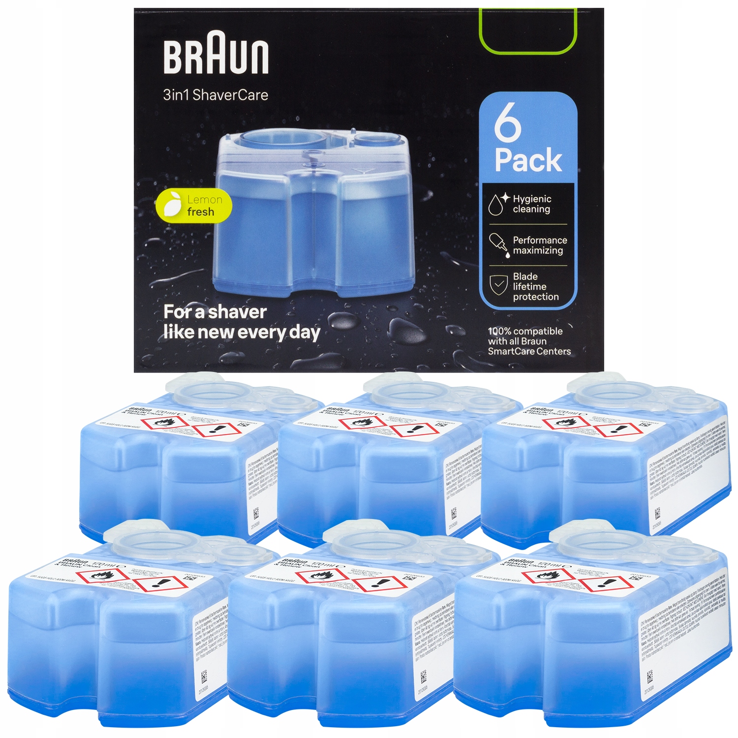 Náplň Tekutý přípravek na čištění holicích strojků Braun Ccr 5+1 Clean&Renew pro stanice