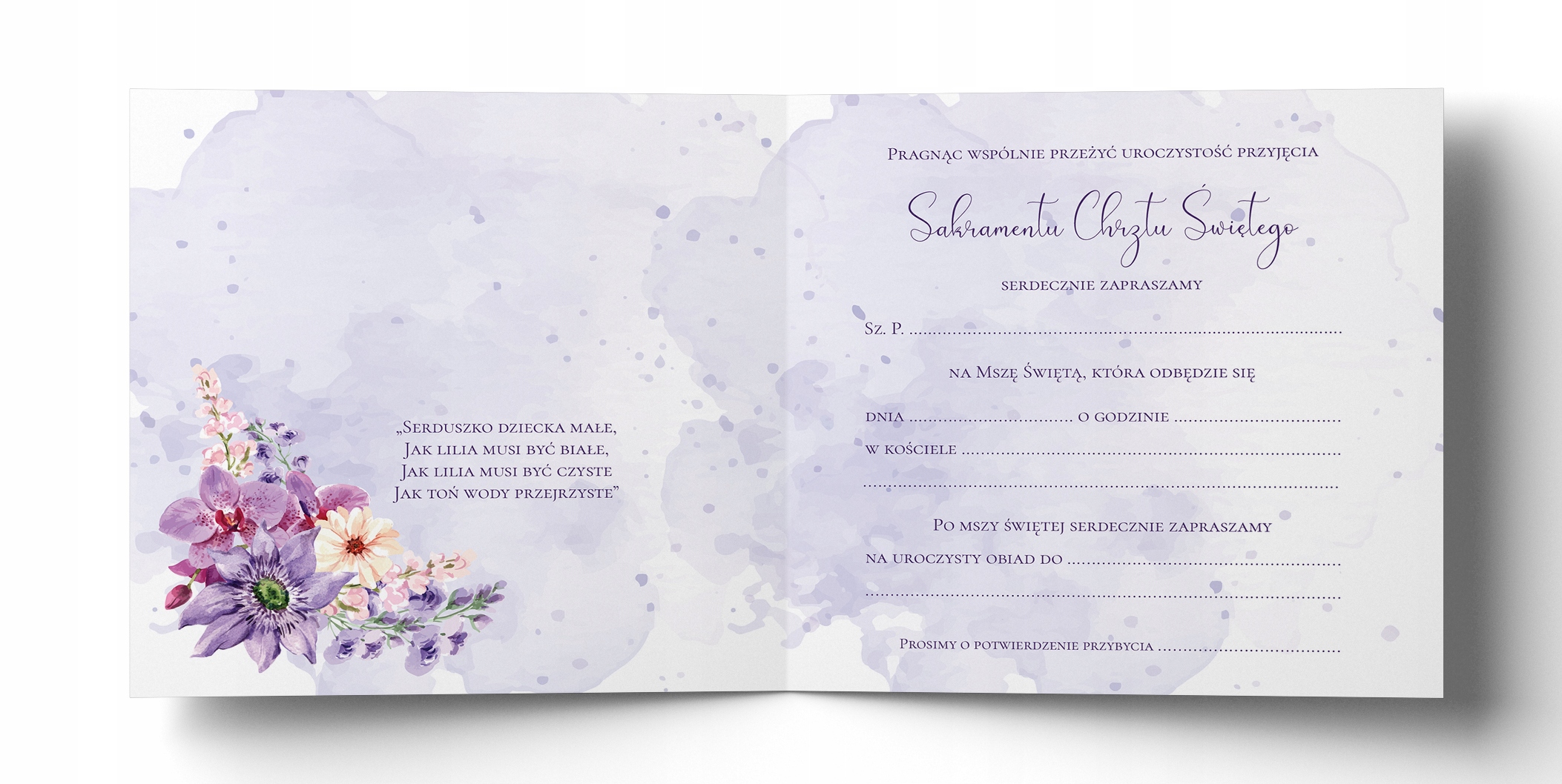 ZAPROSZENIE na Chrzest Święty +KOPERTA +SZNUREK Marka bez marki