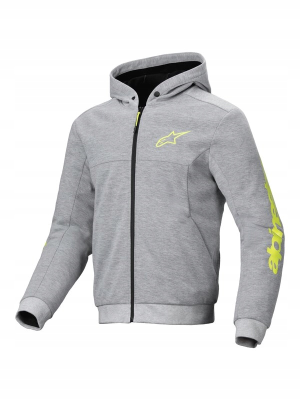 Motocyklová Mikina S Kapucňou Alpinestars Chrome V2 Gray/yellow M